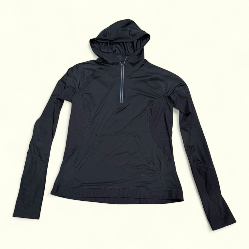 Lululemon Sleek Performance 1/2 Zip Hood Black Jacket Hoodie - Picture 2 of 8